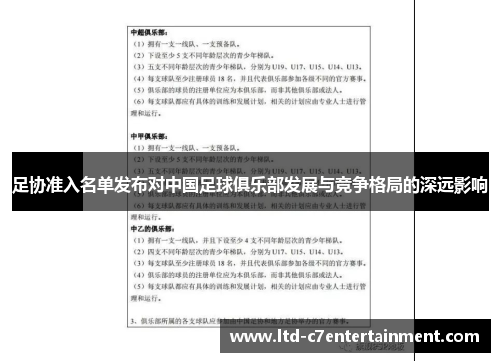足协准入名单发布对中国足球俱乐部发展与竞争格局的深远影响